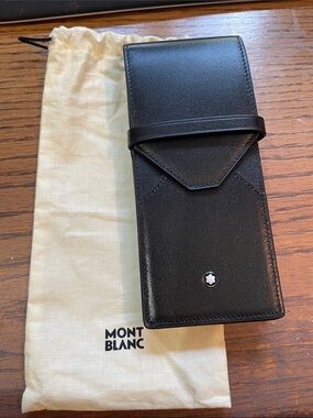 Montblanc Meisterstuck Black Leather 3-Pen Pouch - brand new without tag